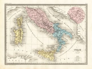 Antique Map-ANCIENT ITALY-SICILY-Malte-Brun-Sarrazin-1880