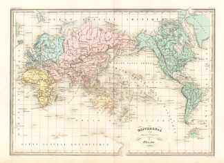 Antique Map-WORLD-MERCATOR PROJECTION-Malte-Brun-Sarrazin-1880