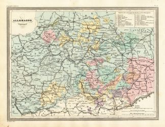 Antique Map-CENTRAL GERMANY-Malte-Brun-Sarrazin-1880