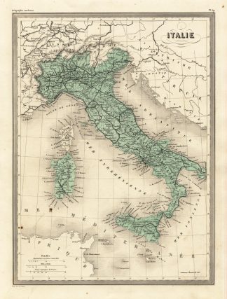 Antique Map-ITALY-SICILY-SARDINIA-Malte-Brun-Sarrazin-1880