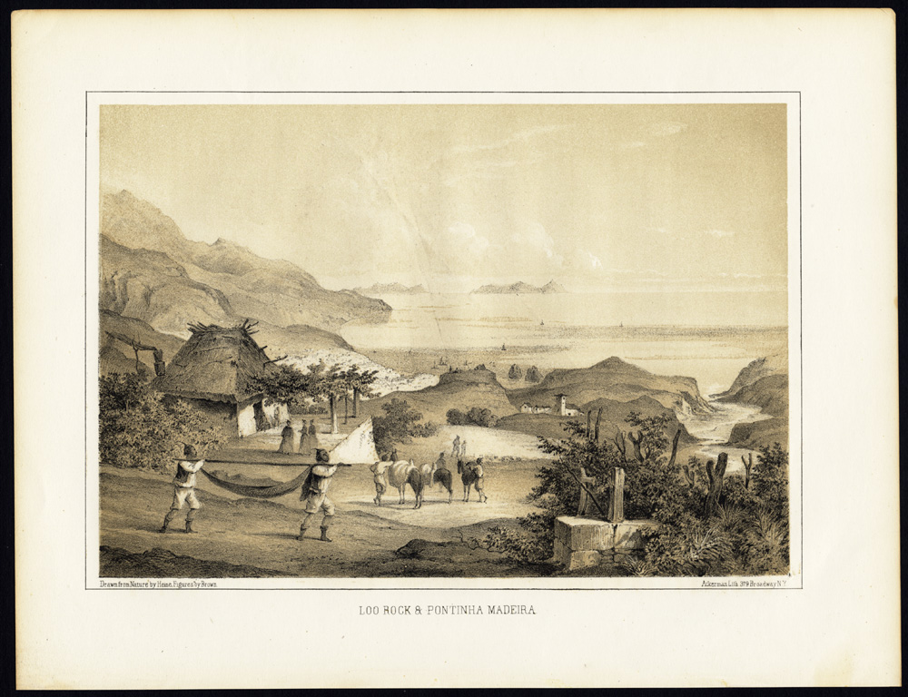 , Antique Print-LOO ROCK & PONTINHA MADEIRA-Perry-Heine-Hawks-1856, Pictura Antique Prints