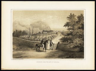 Antique Print-LONGWOOD-GATE-HORSE-SAINT HELENA-Perry-Heine-Hawks-1856