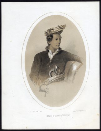 Antique Print-RAJAH OF JAHORE-SINGAPORE-PORTRAIT-Perry-Heine-Hawks-1856