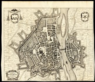 Rare Antique Print-PLAN-MAASTRICHT-NETHERLANDS-Le Roy-Frederick De Wit-1696