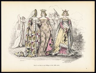 Antique Print-KING JOHN OF ENGLAND-PHILIP IV-COSTUME-Gillot-Alfred Grevin-1865