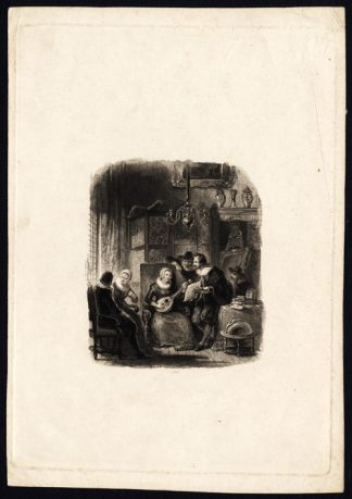 Antique Print-STRINGED INSTRUMENT-LUTE-PLAYING MUSIC-17TH CENTURY-1850