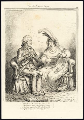 Antique Print-SATIRE-THE BULSTRODE SIREN-SINGING-SHEET MUSIC-Bohn-Gillray-1851