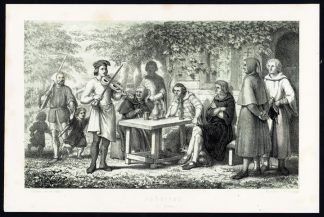 Antique Print-PLAYING MUSIC-DUTCH CITIZENS-MIDDLE AGES-Keller-Mieling-1880