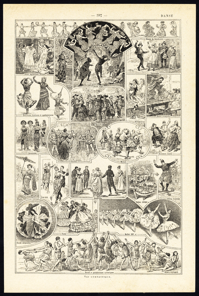 , Antique Print-DANCE-DANCING-FOLKLORE-Larousse-1897, Pictura Antique Prints