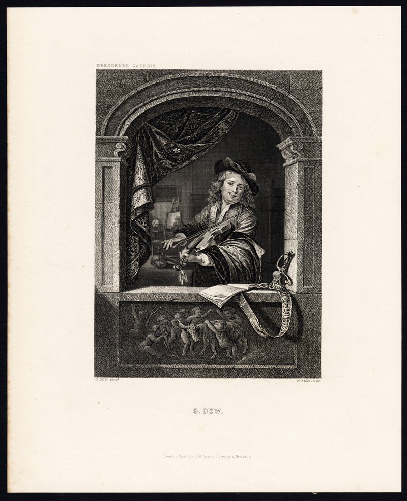 Lb6318 416x512 Antique Print-PLAYING MUSIC-VIOLIN-French-Dow-Gerard Dou-1850