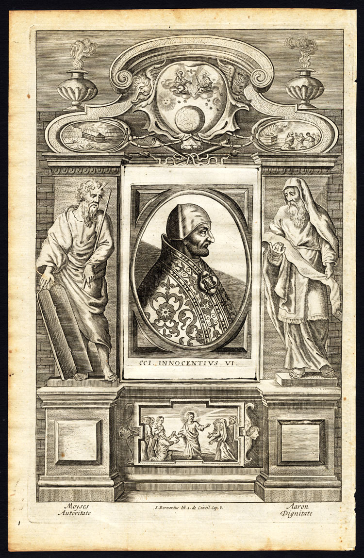Lb6585 416x638 Antique Print-POPE-SAINT-INNOCENTIUS VI-STATUE-MOSES-AARON-ARK-Hazart-1678