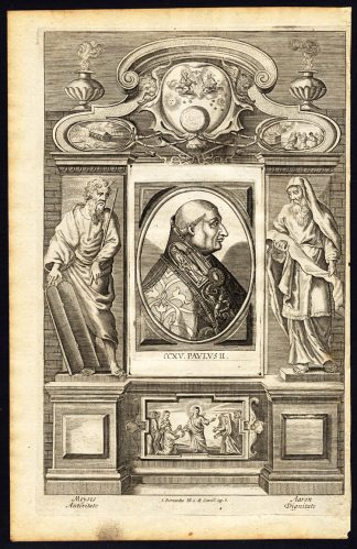 Antique Print-POPE-SAINT-PAULUS II-MOSES-AARON-ARK-ALLEGORY-Hazart-1678