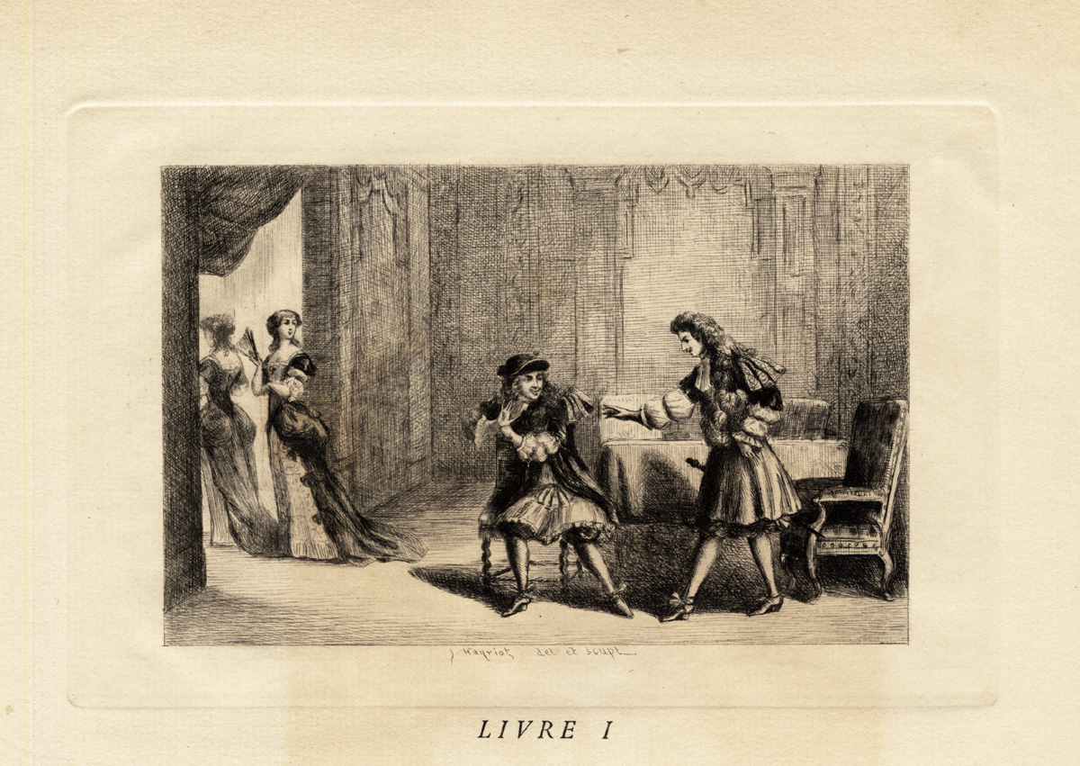 , Antique Print-MOLIERE-ACTING-THEATER-PLAY-MISANTHROPE-Houssaye-Hanriot-1880, Pictura Antique Prints