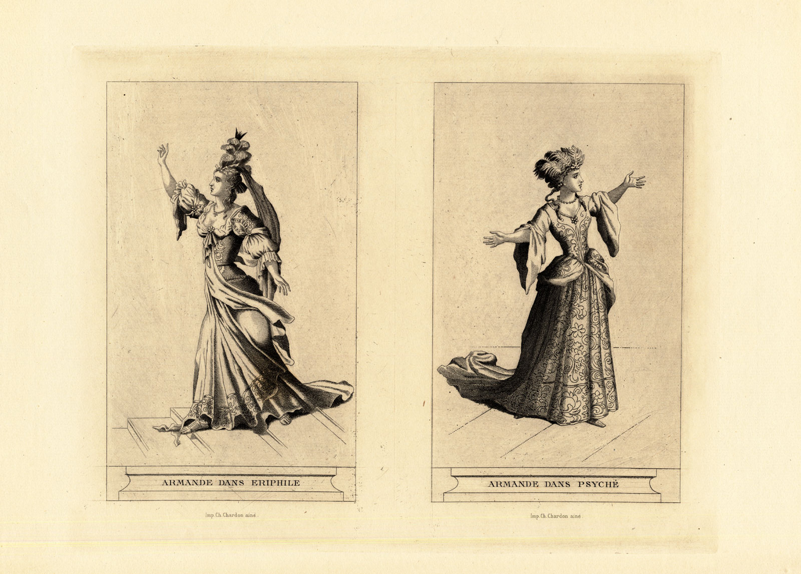 , Antique Print-MOLIERE-ARMANDE BEJART-THEATER-PLAY-SCENE-Houssaye-1880, Pictura Antique Prints
