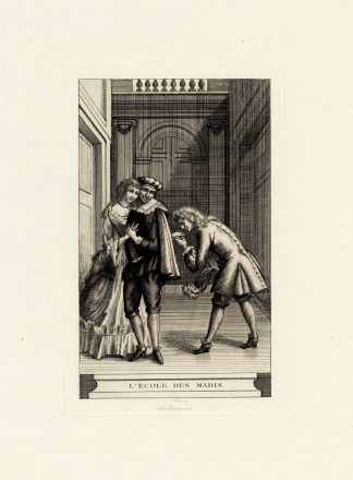 Antique Print-MOLIERE-ARMANDE BEJART-THEATER-PLAY-LA GRANGE-SCENE-Houssaye-1880