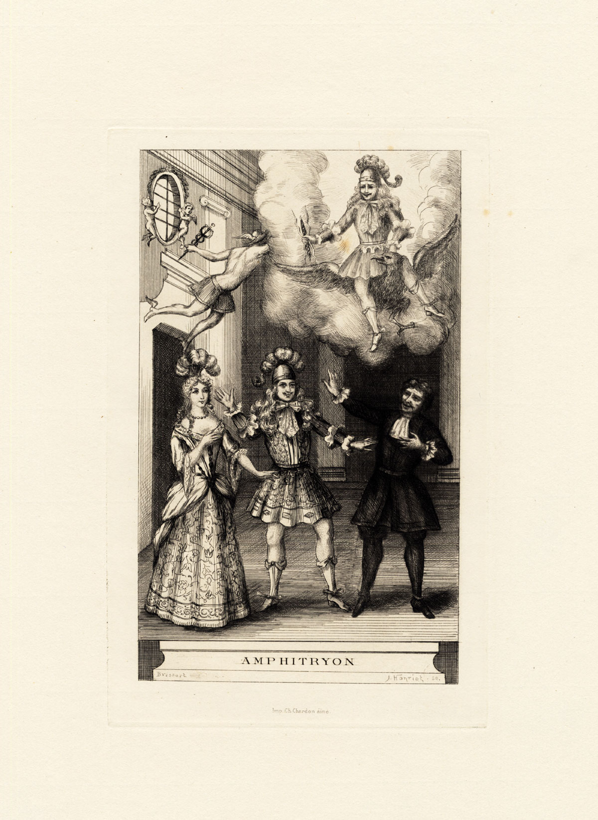 , Antique Print-MOLIERE-WIFE-SCENE-PLAY-ACTORS-THEATER-Houssaye-Hanriot-1880, Pictura Antique Prints