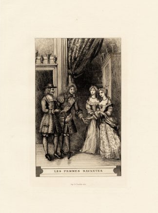 Antique Print-MOLIERE-PLAY-SCENE-THEATER-ACTOR-LA GRANGE-DE BRIE-Houssaye-1880