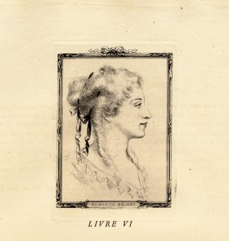Antique Print-MOLIERE-ARMANDE BEJART-ACTRESS-PORTRAIT-PROFILE-Houssaye-1880
