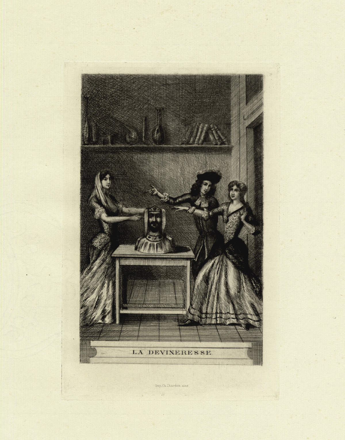 , Antique Print-MOLIERE-WIFE-ARMANDE BEJART-ACTRESS-PLAY-THEATER-Houssaye-1880, Pictura Antique Prints