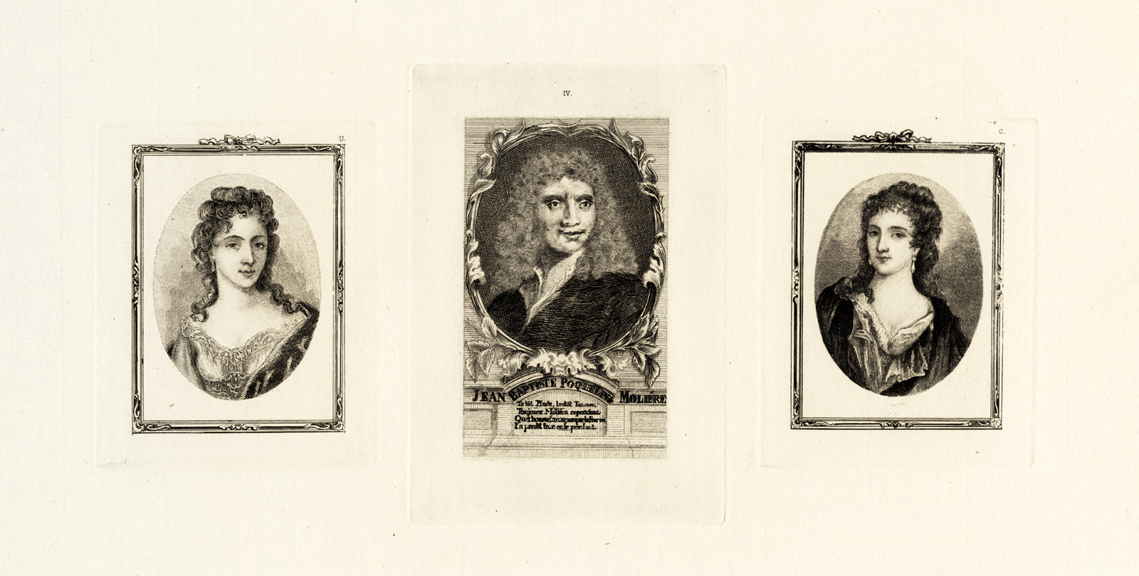 , Antique Print-MOLIERE-ARMANDE BEJART-DAUGHTER-MADELEINE-PORTRAIT-Houssaye-1880, Pictura Antique Prints