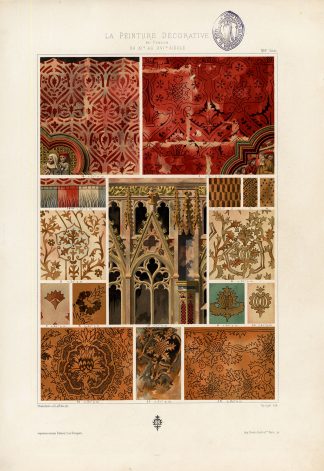 Antique Print-DECORATION-ORNAMENT-FRANCE-PLATE 29-Gelis Didot-Spiegel-1875