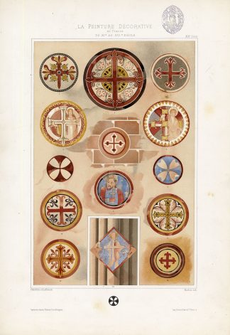 Antique Print-DECORATION-ORNAMENT-FRANCE-CROSS-PLATE 5-Gelis Didot-Mathieu-1875