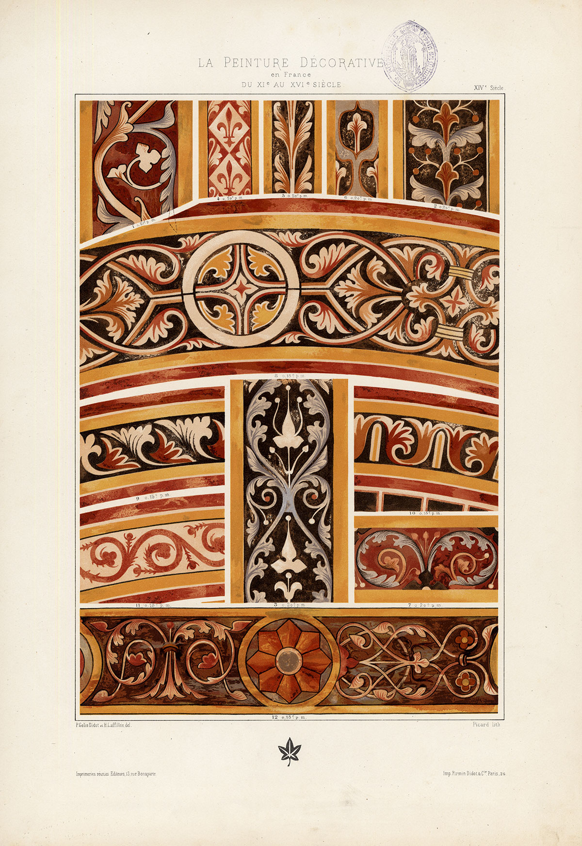 , Antique Print-DECORATION-ORNAMENT-FRANCE-PLATE 26-Gelis Didot-Picard-1875, Pictura Antique Prints
