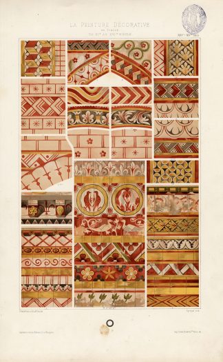 Antique Print-DECORATION-ORNAMENT-FRANCE-PLATE 25-Gelis Didot-Spiegel-1875