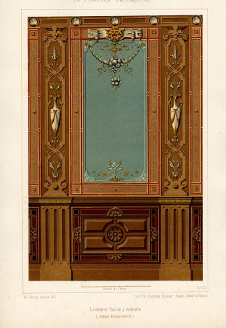 Antique Print-DECORATION-ORNAMENT-RENAISSANCE STYLE-BOARDING-PLATE 22-Gruz-1860