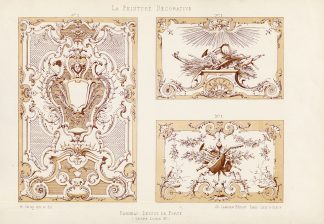 Antique Print-DECORATION-ORNAMENT-LOUIS XV STYLE-PANEL-PLATE 10-Gruz-1860