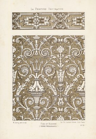 Antique Print-DECORATION-ORNAMENT-RENAISSANCE STYLE-PLATE 30-Gruz-1860