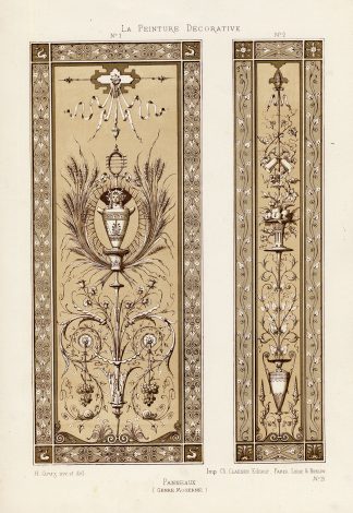Antique Print-DECORATION-ORNAMENT-18TH CENTURY STYLE-PANEL-PLATE 19-Gruz-1860