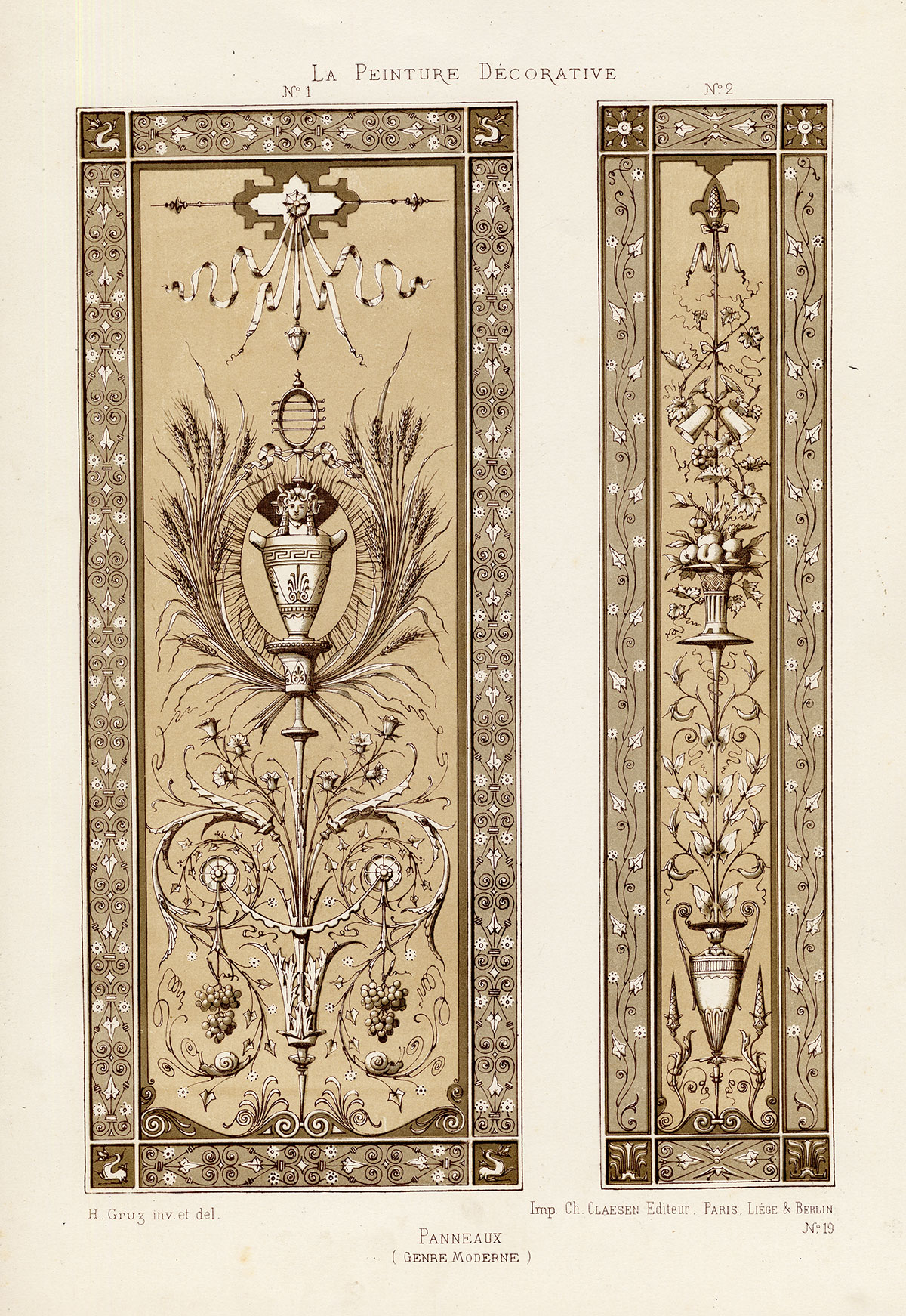 Lb7939 416x604 Antique Print-DECORATION-ORNAMENT-18TH CENTURY STYLE-PANEL-PLATE 19-Gruz-1860