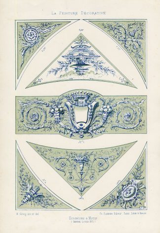 Antique Print-DECORATION-ORNAMENT-LOUIS XVI STYLE-SPANDREL-PLATE 9-Gruz-1860