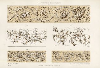 Antique Print-DECORATION-ORNAMENT-LEAVES-PLATE 14-Gruz-1860