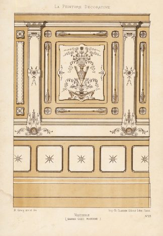 Antique Print-DECORATION-ORNAMENT-MODERN GREEK STYLE-ENTRY-PLATE 25-Gruz-1860
