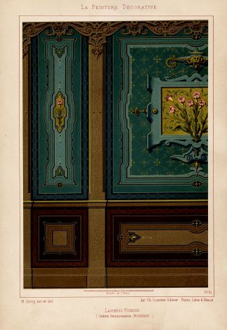 Antique Print-DECORATION-ORNAMENT-MODERN RENAISSANCE STYLE-PLATE 16-Gruz-1860