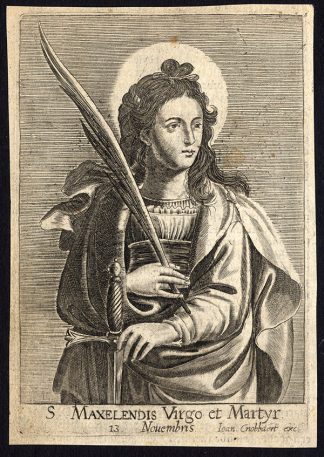 Antique Print-SAINT MAXELLENDIS-MARTYR-PORTRAIT-Rosweydus-Cnobbaert-1626