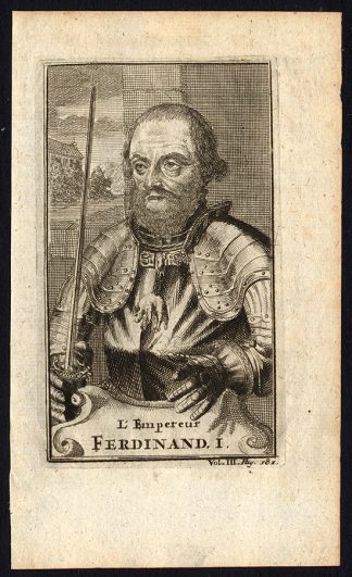 Antique Print-HOLY ROMAN EMPEROR-FERDINAND I-PORTRAIT-1700