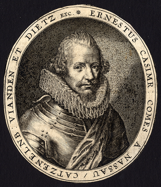 , Antique Print-ERNST CASIMIR I OF NASSAU DIETZ-COUNT-PORTRAIT-de Passe-1616, Pictura Antique Prints