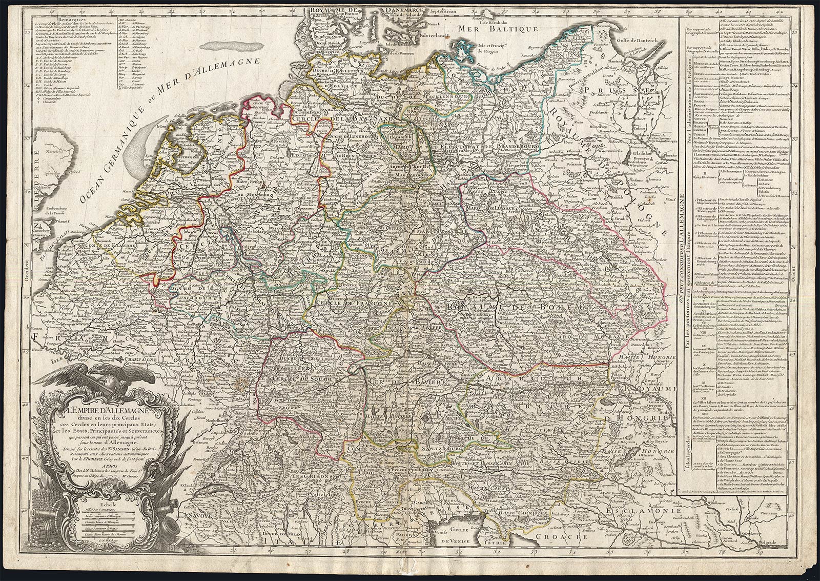 , Antique Map-GERMANY-EMPIRE-STATES-NETHERLANDS-Sanson-Vaugondy-Delamarche-1793, Pictura Antique Prints