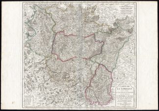 Antique Map-LORRAINE REGION-MESSIN-ALSACE-FRANCE-Vaugondy-Delamarche-1793