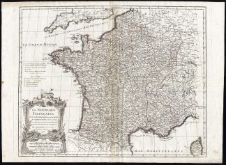 Antique Map-FRANCE-DEPARTMENTS-Vaugondy-Delamarche-1793