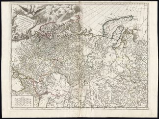 2 Antique Maps-RUSSIAN EMPIRE-EUROPE-ASIA-Vaugondy-Delamarche-1793