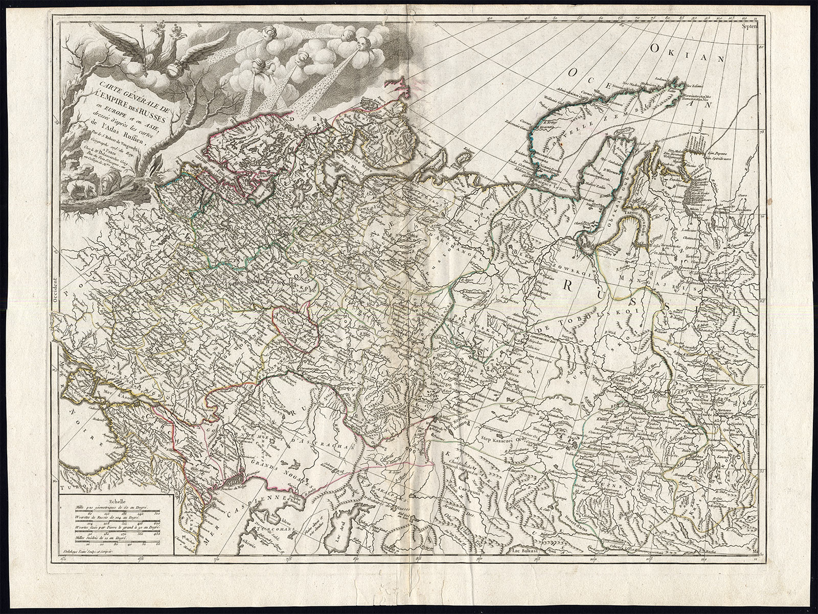 , 2 Antique Maps-RUSSIAN EMPIRE-EUROPE-ASIA-Vaugondy-Delamarche-1793, Pictura Antique Prints