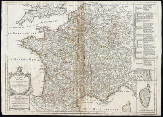 Antique Map-FRANCE-PROVINCES-MILTARY GOVERNMENT-Vaugondy-Delamarche-1773