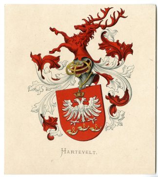 Antique Print-HARTEVELT-COAT OF ARMS-FAMILY CREST-Vorsterman-Wenning-1885