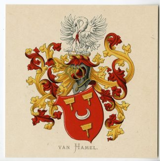 Antique Print-VAN HAMEL-COAT OF ARMS-FAMILY CREST-Vorsterman-Wenning-1885