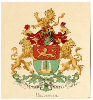 Antique Print-HELDEWIER-COAT OF ARMS-FAMILY CREST-Vorsterman-Wenning-1885