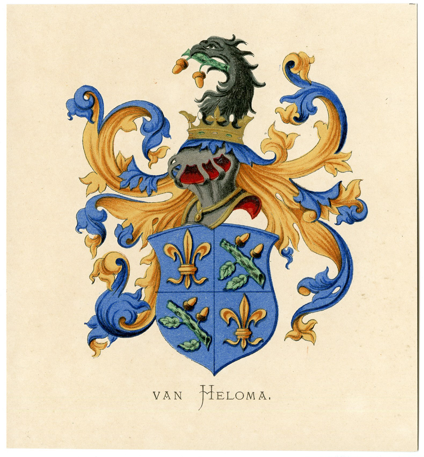 Pco 05295 416x448 Antique Print-VAN HELOMA-COAT OF ARMS-FAMILY CREST-Vorsterman-Wenning-1885